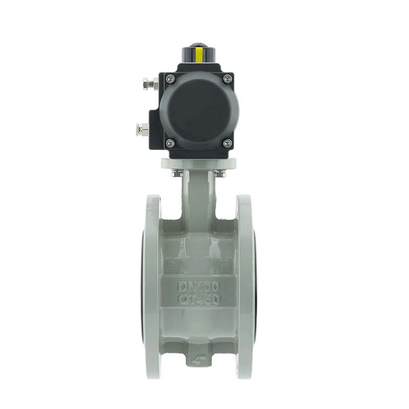 10 Inch Dn250 Centerline Pneumatic Flange Soft Seal Ductile Iron Sewage butterfly Valve