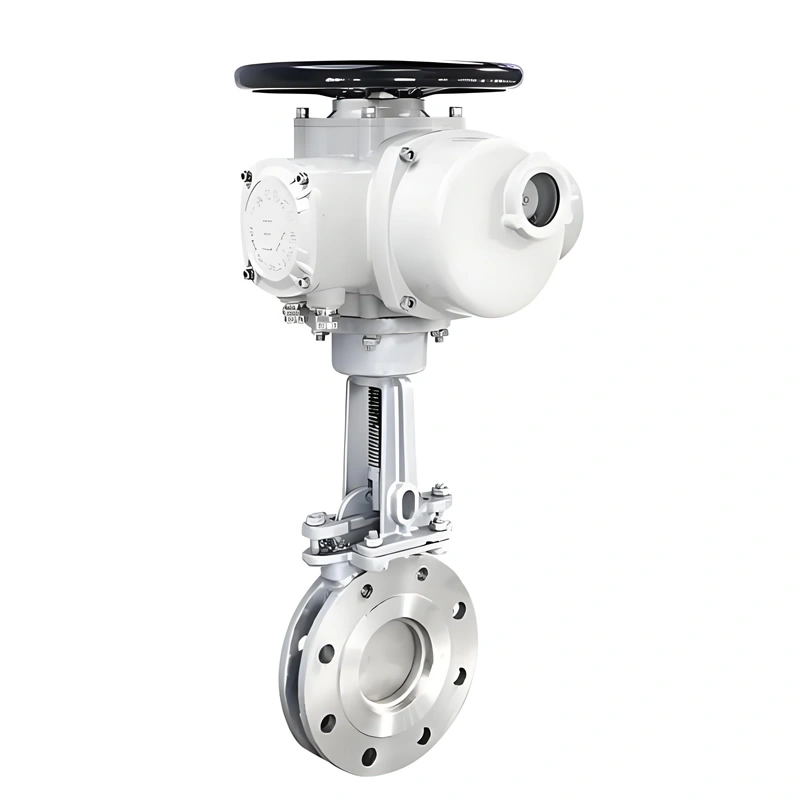 4inch Stainless Steel Flanged Low Pressure Knife Gate Valve Driven by Electric Actuator