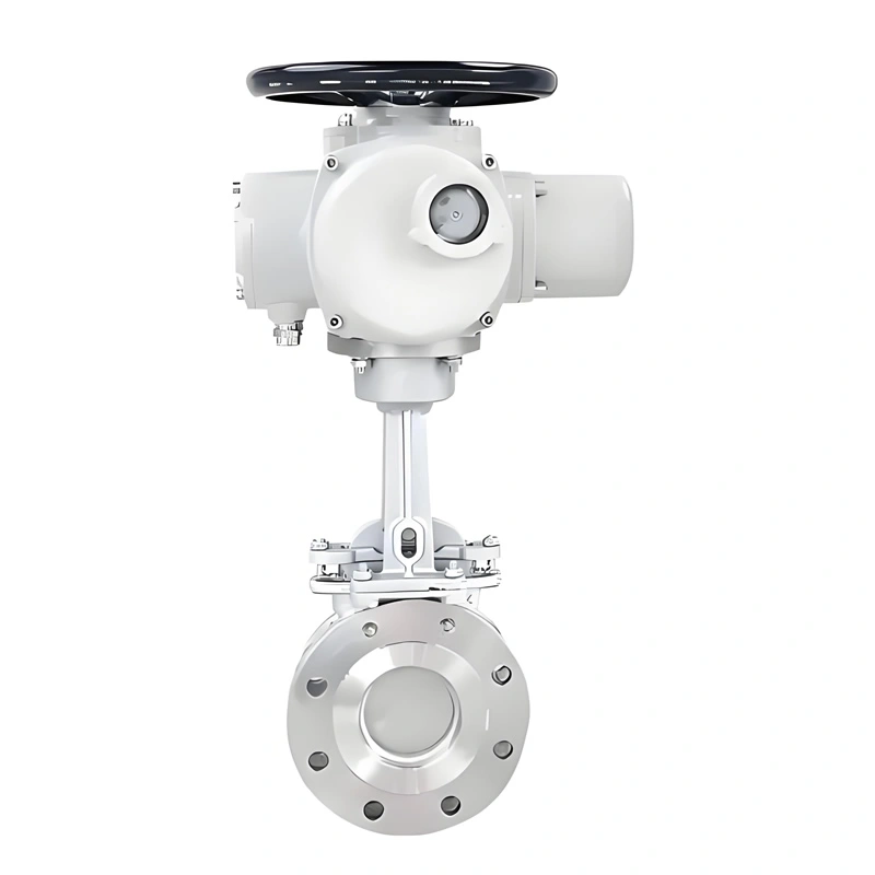 4inch Stainless Steel Flanged Low Pressure Knife Gate Valve Driven by Electric Actuator