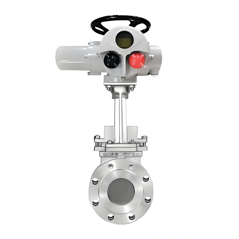 4inch Stainless Steel Flanged Low Pressure Knife Gate Valve Driven by Electric Actuator