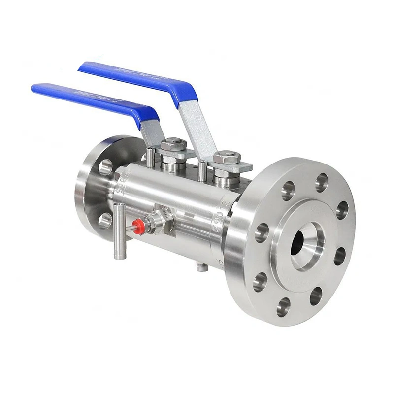 ANSI Stainless Steel F304 F316 Flanged Lever Gear Double Block and Bleed Ball Valve
