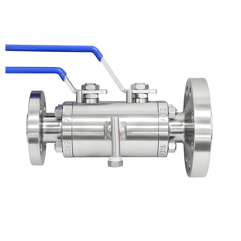 ANSI Stainless Steel F304 F316 Flanged Lever Gear Double Block and Bleed Ball Valve