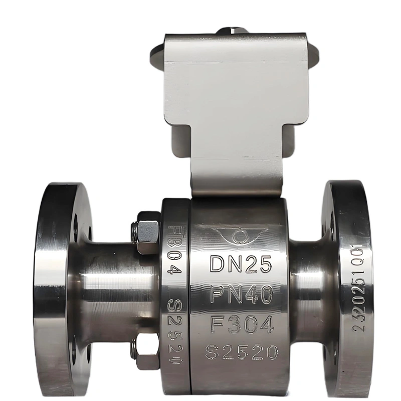 API DN25 PN40 F304 Raised Face Flange Bare Stem Floating Ball Valve