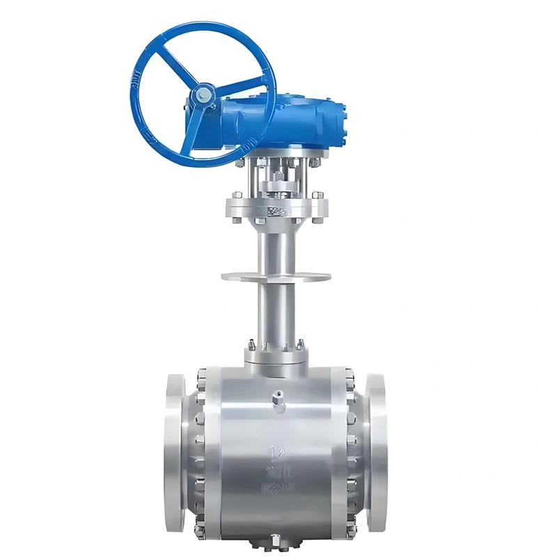 API DN300 Class 300 F316 Metal Seal Manual Three-Piece Cryogenics Temperature Trunnion Mounted Ball Valve