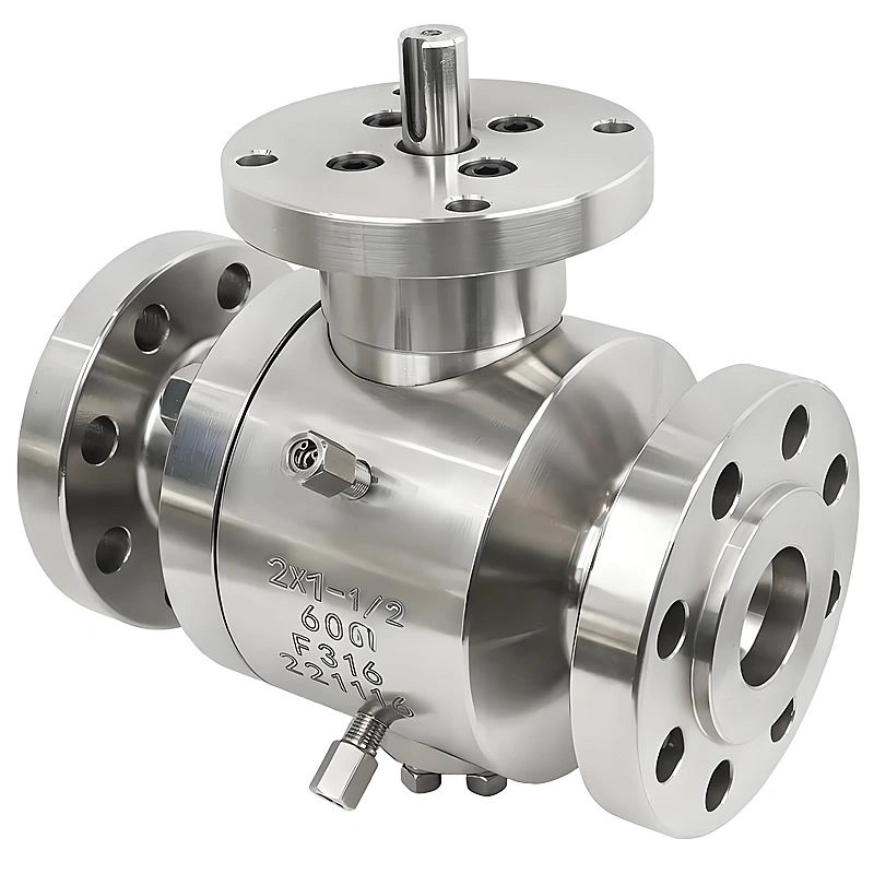 API6D 2PC DN100 600LB Forging Stainless Steel F316L Flange Steel Peek Trunnion Ball Valve