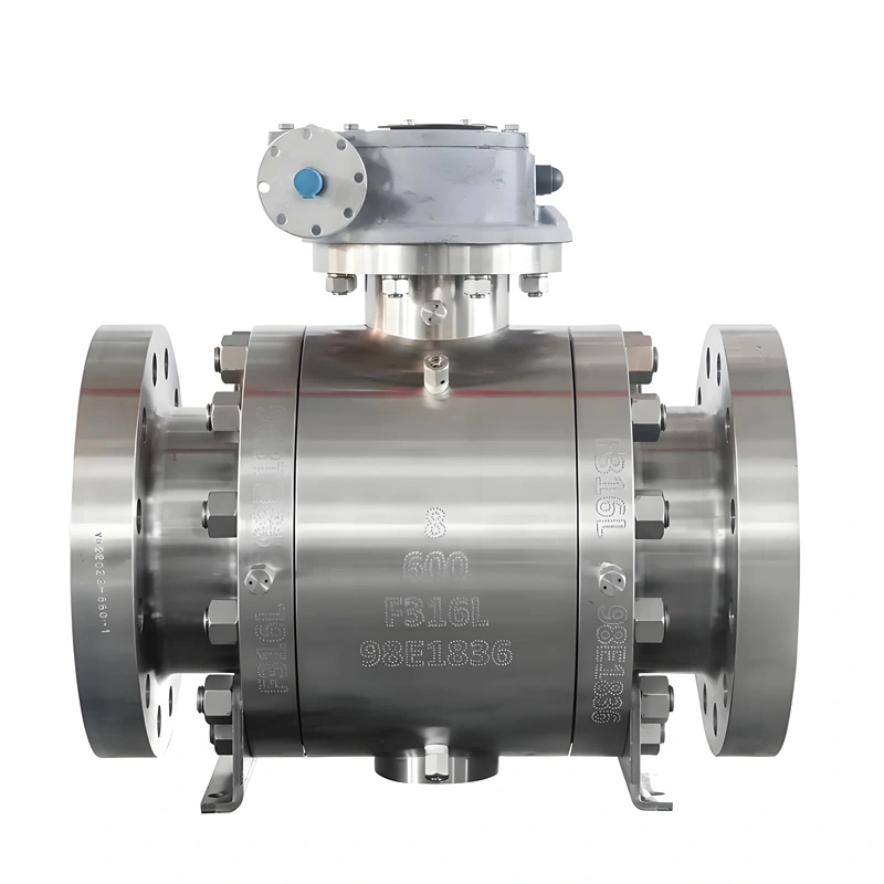 API6d DN100 Class300 Forged Steel Flanged Type RF Metal Seal Trunnion Mounted Ball Valve