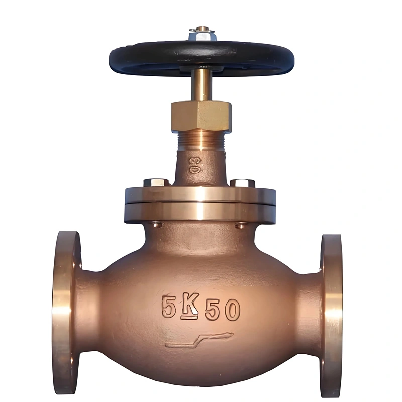 DIN ANSI DN50 Manual Marine Flange Bronze Straight Globe Valve