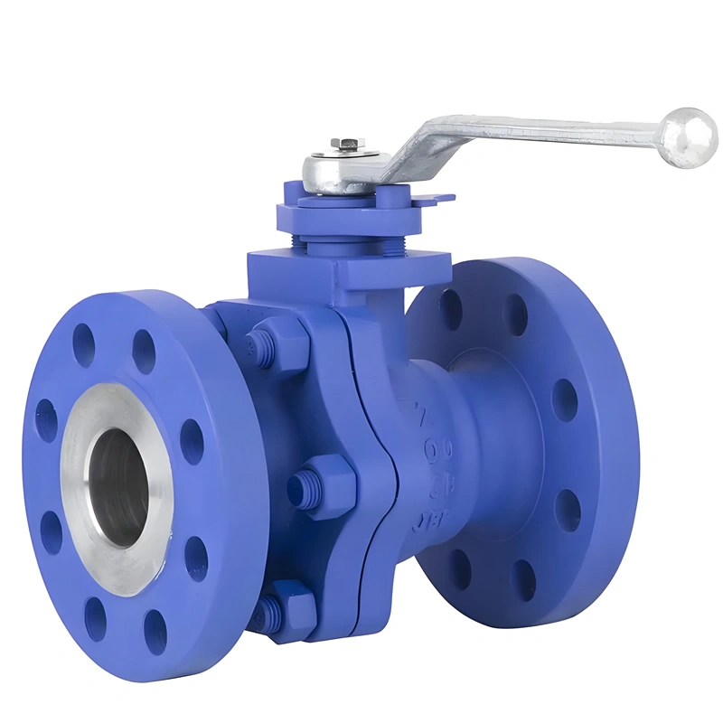 DIN DN50 300LB Manual Cast Iron WCB PTFE Soft Seal Flange Floating Ball Valve