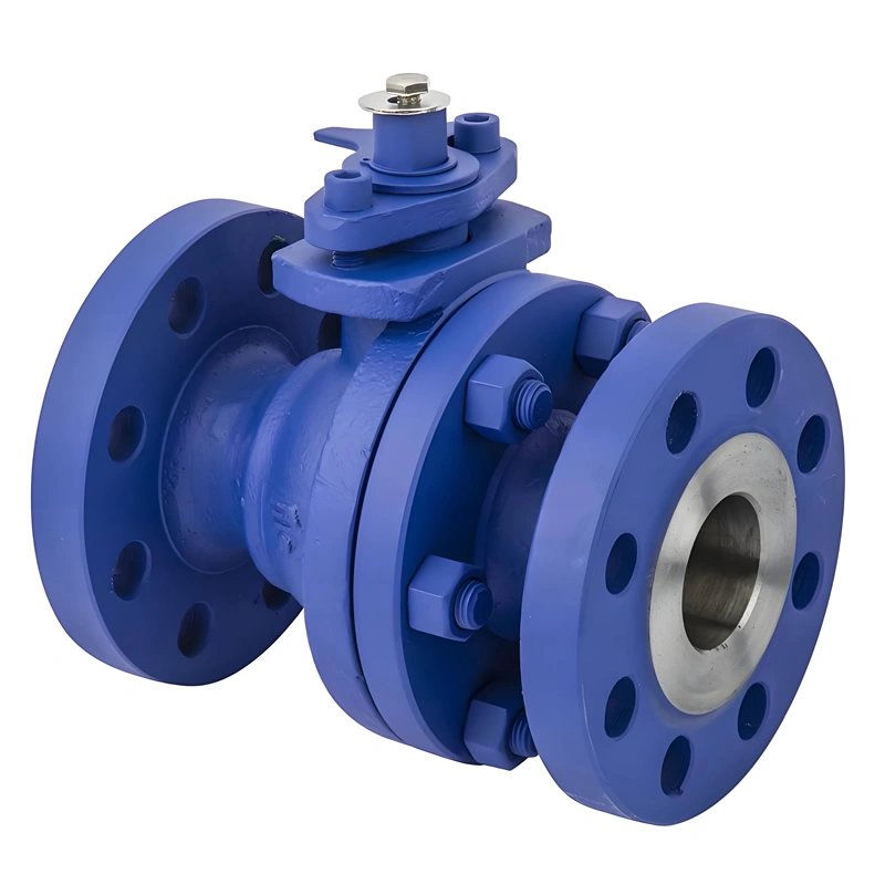 DIN DN50 300LB Manual Cast Iron WCB PTFE Soft Seal Flange Floating Ball Valve