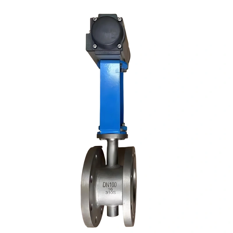 DN100 PN10 310S Metal Seal Pneumatic Single Acting Wafer Butterfly Valve