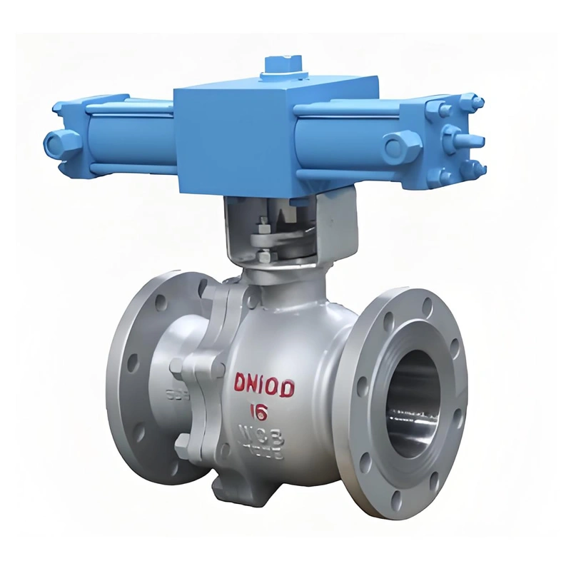 DN100 PN16 Flange CF8/WCB Trunnion Mounted Ball Valve With Hydraulic Actuator