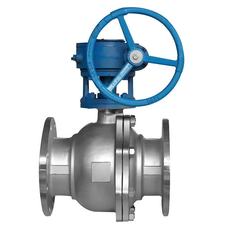 DN100 PN40 Carbon Steel SS304 Manual Metal Seal Float Flange Ball Valve
