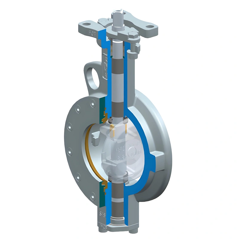 DN150 CF8M Wafer Double Eccentric High-Temp Metal Hard Sealed Butterfly Valve