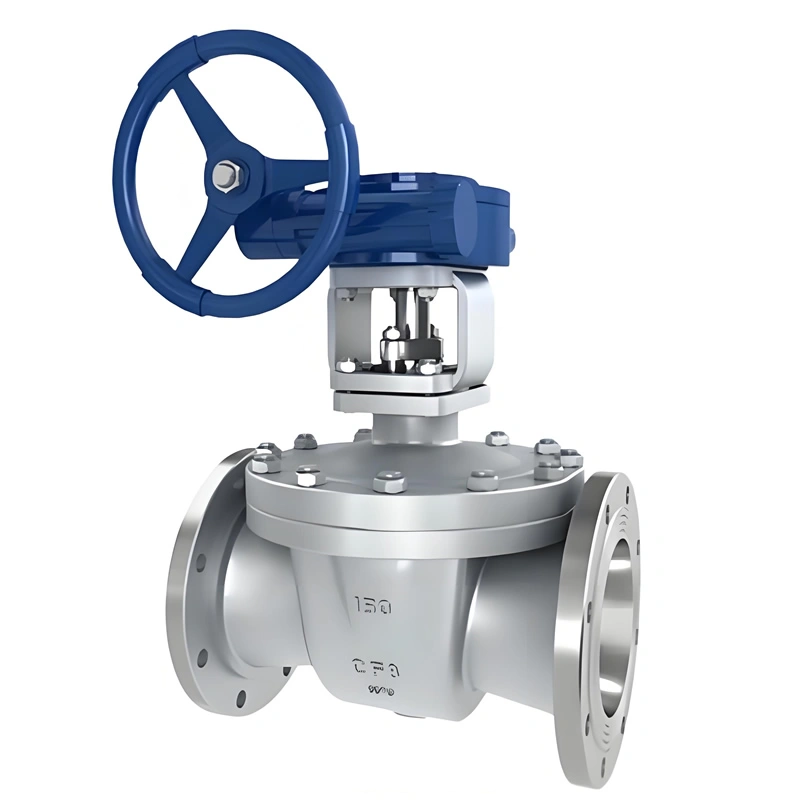 DN150 Cast Carbon Steel Gear Operated Flanged Trunnion Type Top Entry Ball Valve