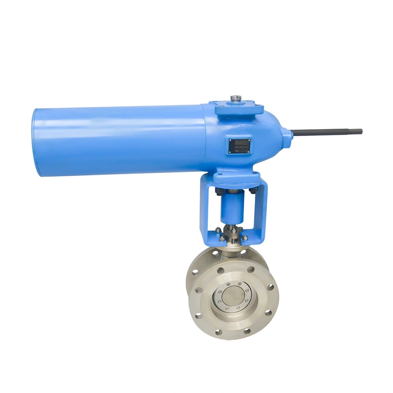 DN250 PN16 CF8 Metal to Metal Seat Flange End High Temperature Pneumatic Triple Offset Butterfly Valves