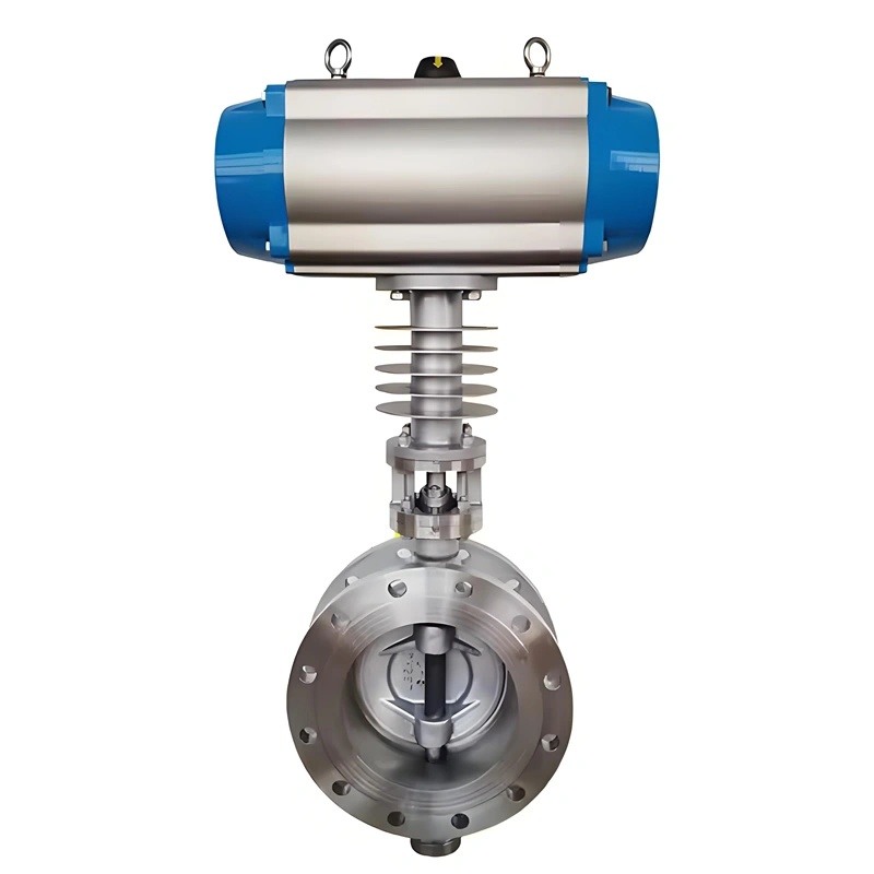 DN250 PN16 Pneumatic High-Temp Hard Sealed Triple Eccentric Butterfly Valve