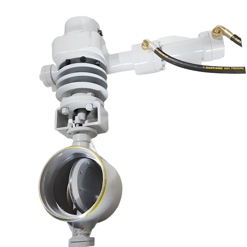 DN250 PN40 WCB Multi-Layer Metal Hard Sealing Hydraulic Triple Offset Butt-Welded Butterfly Valve