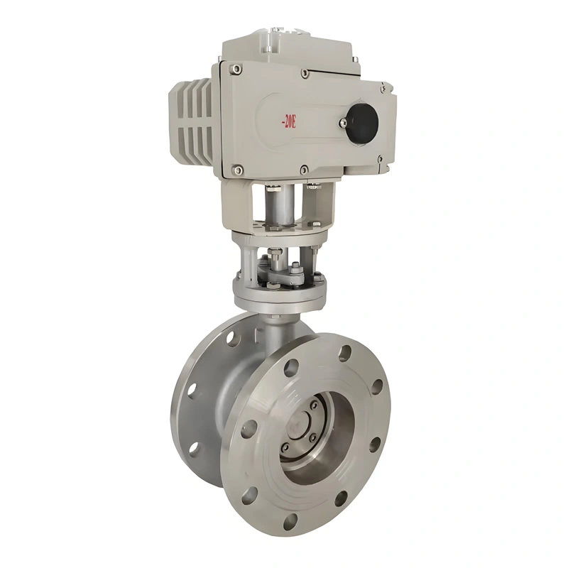 DN50 PN16 SS304/316 Three Eccentric Hard Seal Electric Flange Butterfly Valve