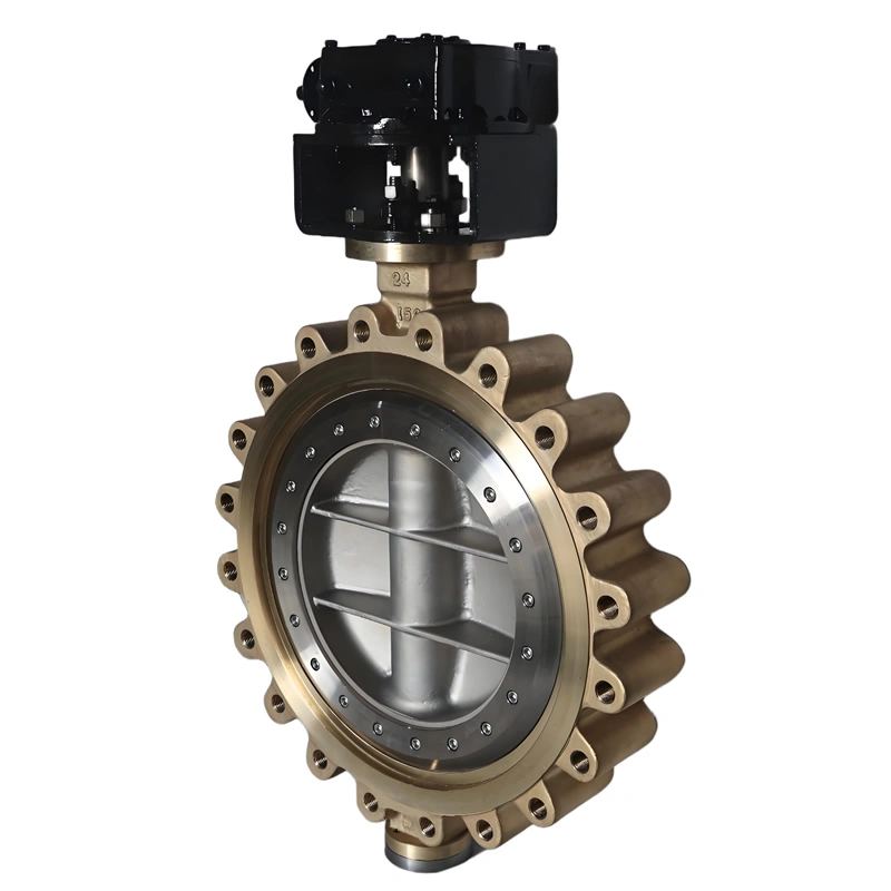 DN600 Class150 Aluminum Bronze Multi-Level Hard Seal Gear Lug-Type Triple Offset Butterfly Valves