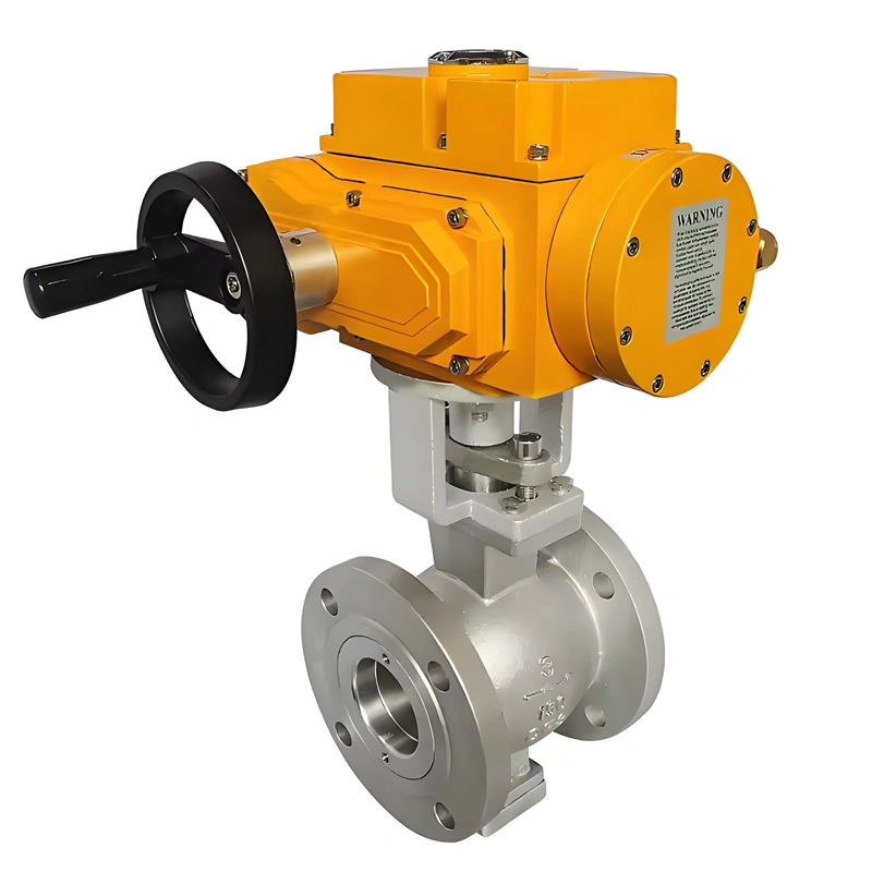 DN80 150LB CF8 Explosion-Proof Electric Actuator V-Type Ball Valve 