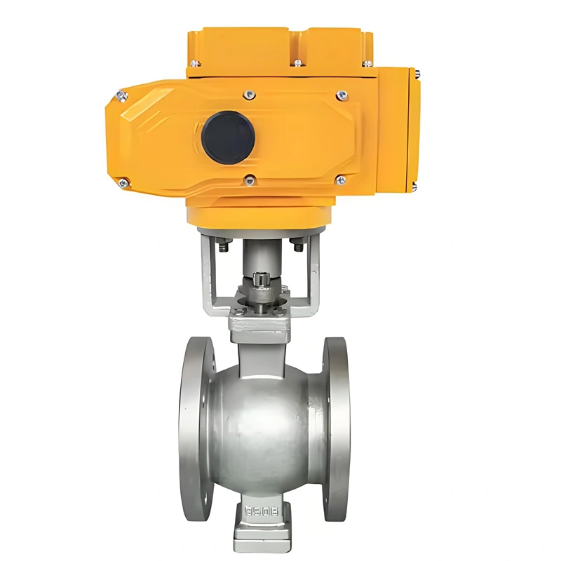 DN80 150LB CF8 Explosion-Proof Electric Actuator V-Type Ball Valve 