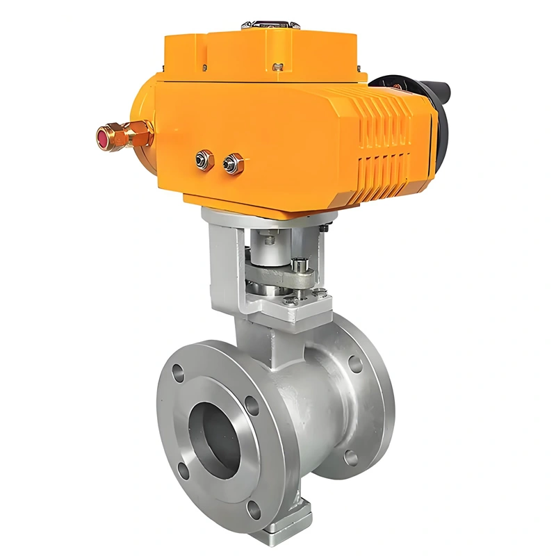 DN80 150LB CF8 Explosion-Proof Electric Actuator V-Type Ball Valve 