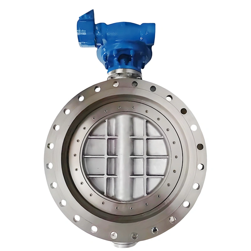 DN800 CF8 Stainless Steel Triple Eccentric Hard-Sealed Butterfly Valve Rotary Disc Worm Gear 