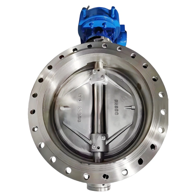 DN800 CF8 Stainless Steel Triple Eccentric Hard-Sealed Rotary Disc Worm Gear Corrosion Resistant  Butterfly Valve