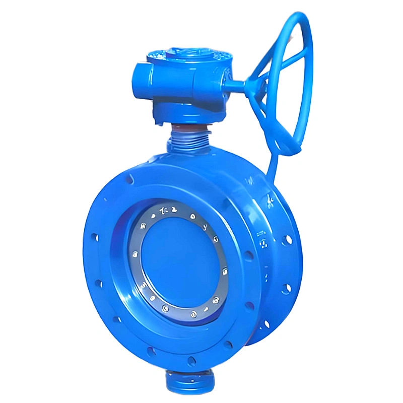 Ductile Iron/Cast Steel Electric Flanged Double Eccentric Soft Seal Butterfly Valve