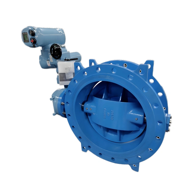 Ductile Iron DN100-1200mm Gearbox / Pneumatic / Electric Acuator Double Offset Butterfly Valve