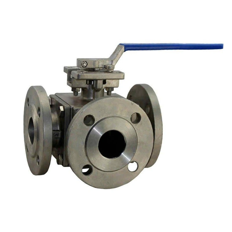 Flange 3 Way Ball Valve T/L Type Cast Stainless Steel 304 316 DN15-300 Flange 3-Way Ball Valve for Water Oil Gas