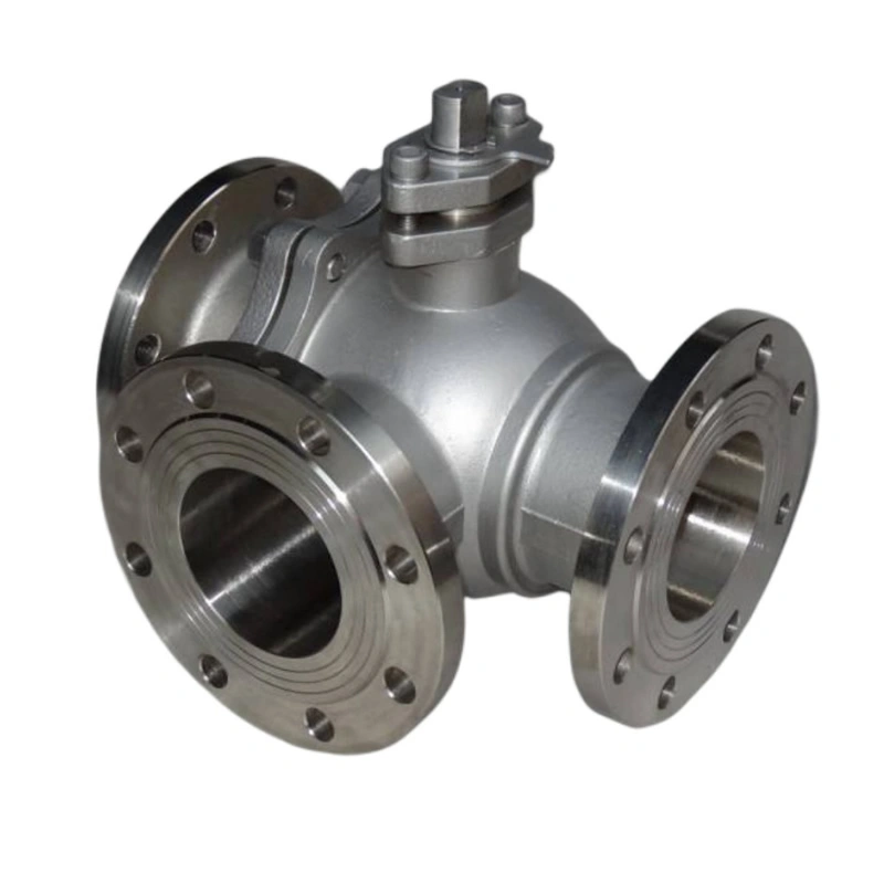 Flange 3 Way Ball Valve T/L Type Cast Stainless Steel 304 316 DN15-300 Flange 3-Way Ball Valve for Water Oil Gas