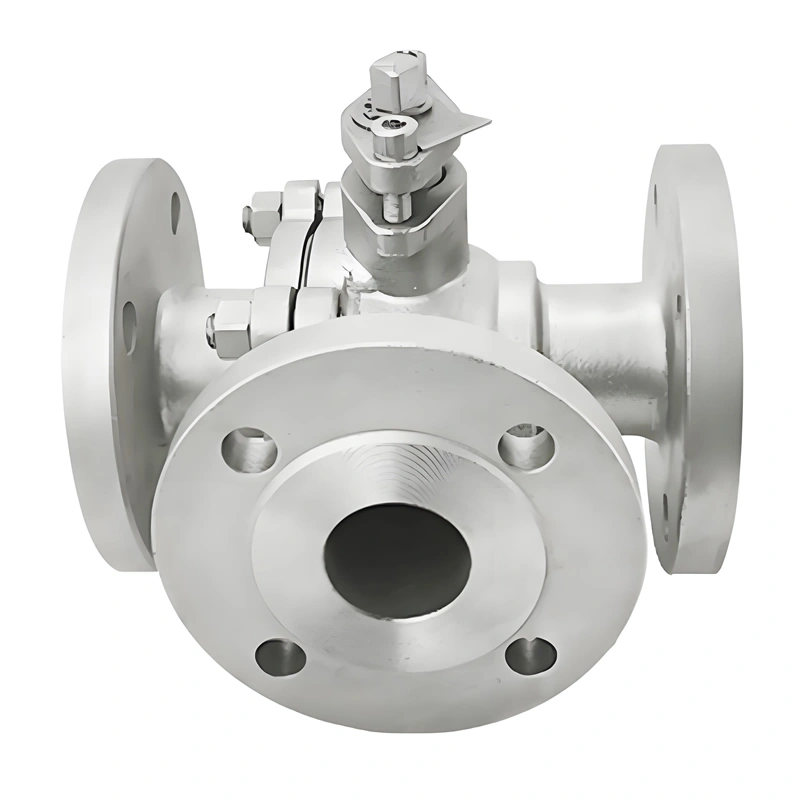 Flange 3 Way Ball Valve T/L Type Cast Stainless Steel 304 316 DN15-300 Flange 3-Way Ball Valve for Water Oil Gas