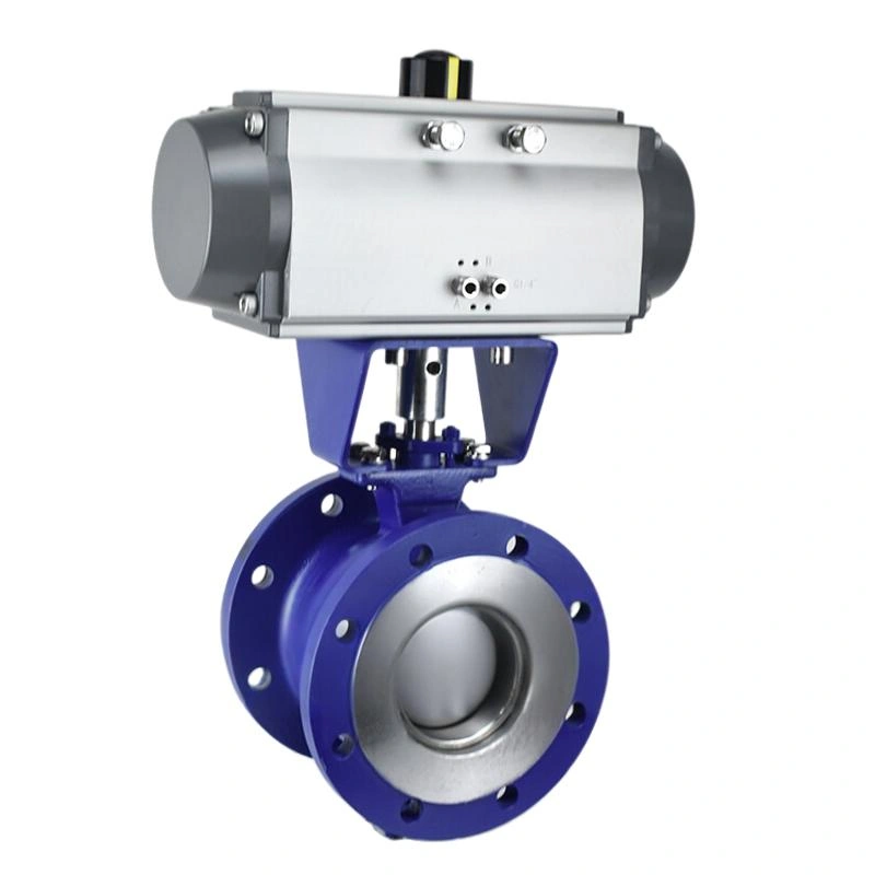 High Performance Standard Carbon Steel WCB Pneumatic Flanged V Type Ball Valve