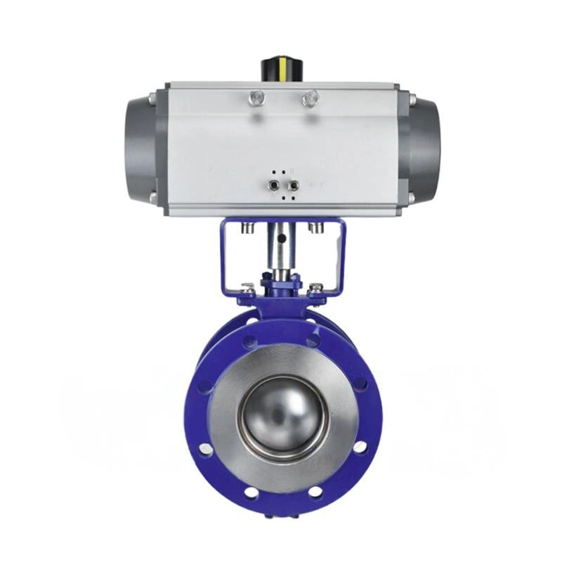 High Performance Standard Carbon Steel WCB Pneumatic Flanged V Type Ball Valve