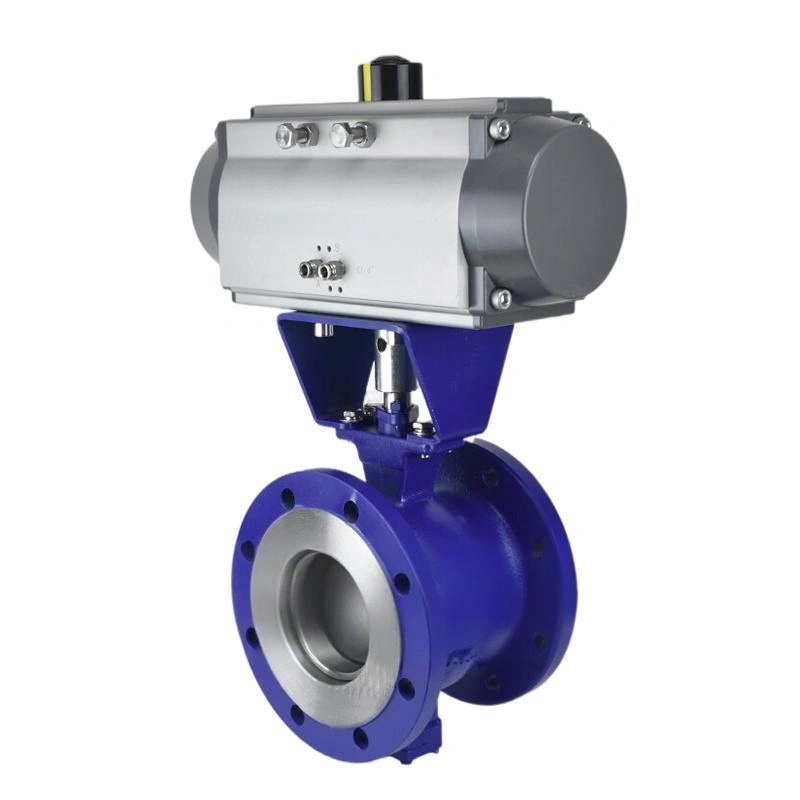 High Performance Standard Carbon Steel WCB Pneumatic Flanged V Type Ball Valve