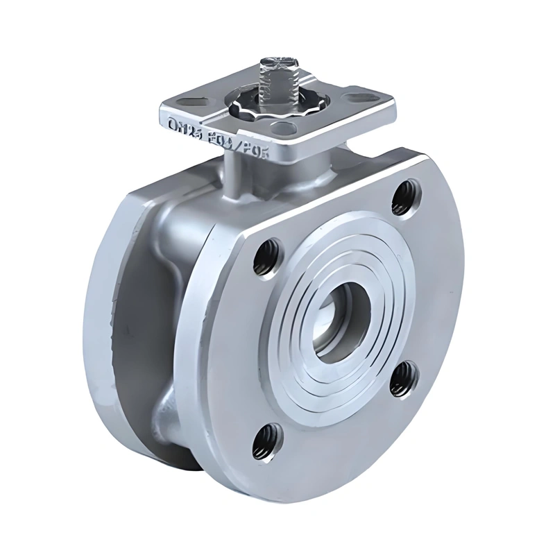 High Platform DN20 Thin Type Flanged 304SS Stainless Steel Water Gas Flanged Ball Valve V Type Ball Valve