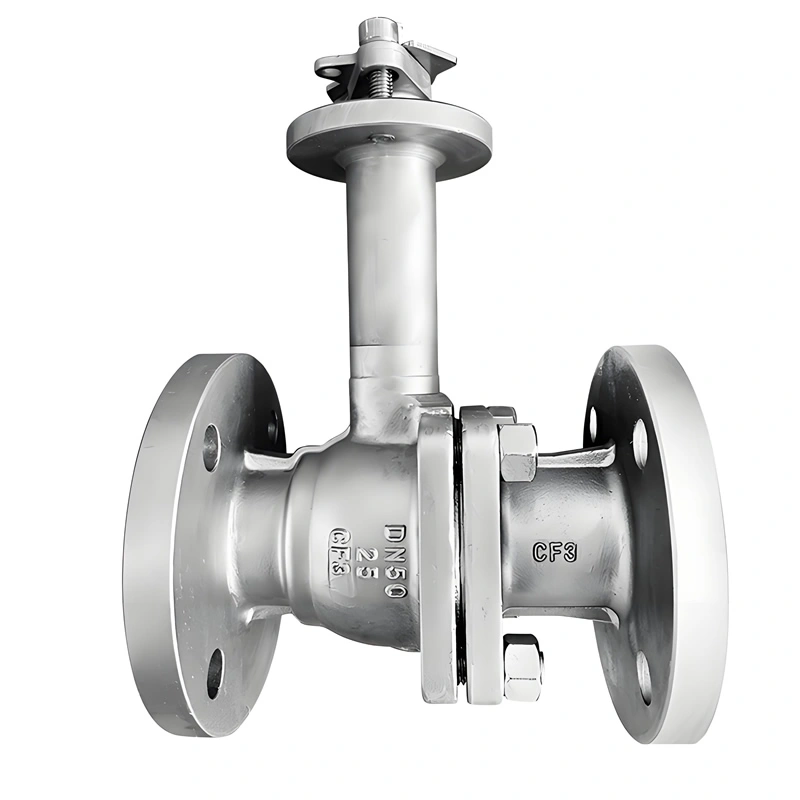 Manual 2 Piece Flange Stainless Steel Cryogenic Ball Valve Liquid Nitrogen Oxygen