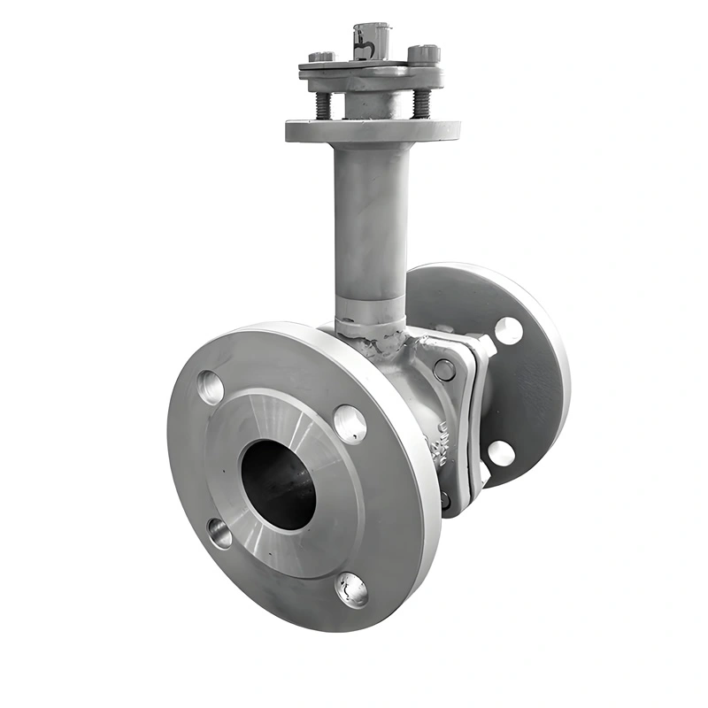 Manual 2 Piece Flange Stainless Steel Cryogenic Ball Valve Liquid Nitrogen Oxygen