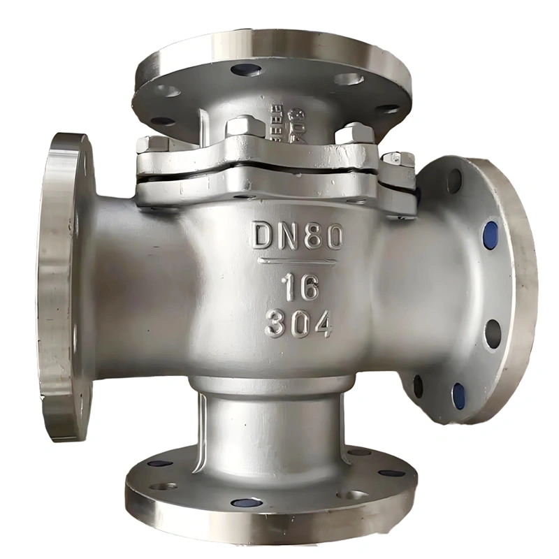 DN80 PN16 Multi Port 4 Way Ball Valve Stainless Steel 304/316 Manual Flange Four-way Ball Valve