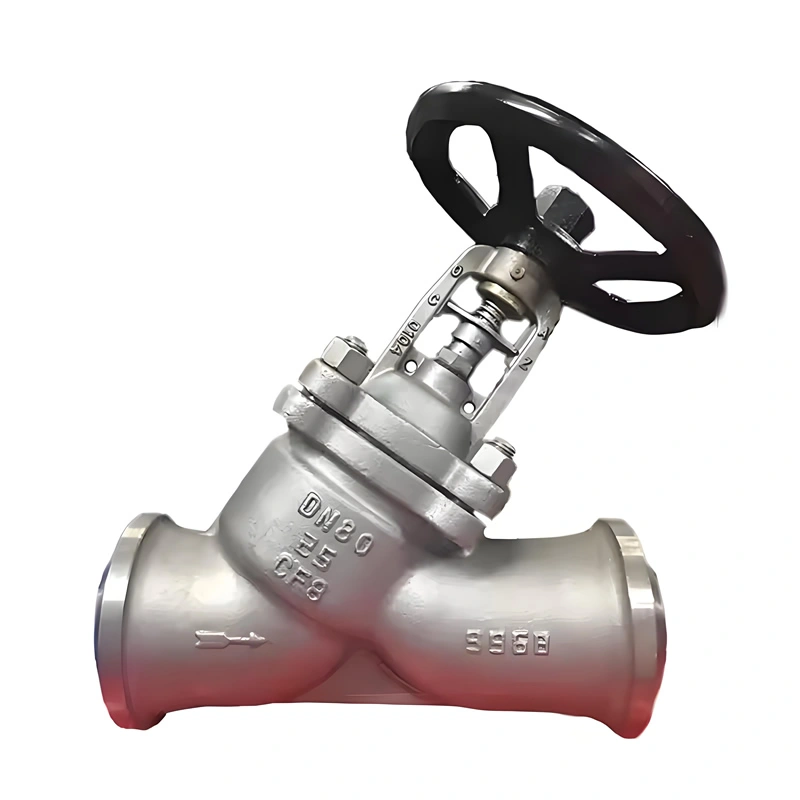 PN16 Y Type Manual Butt Welded Bellow Seals Globe Valve