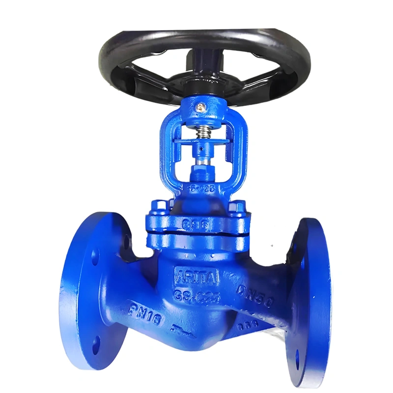 DN15~DN400 PN16~PN64 DIN GS-C25/WCB/Cast Steel Flanged Bellow Seal Globe Valve