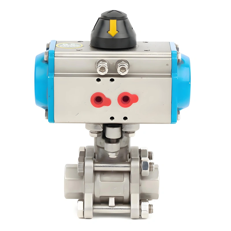 1/2″~4″ PN10~PN64 304/316 Stainless Steel 3-PC Full Port Pneumatic Internal Thread Ball Valve