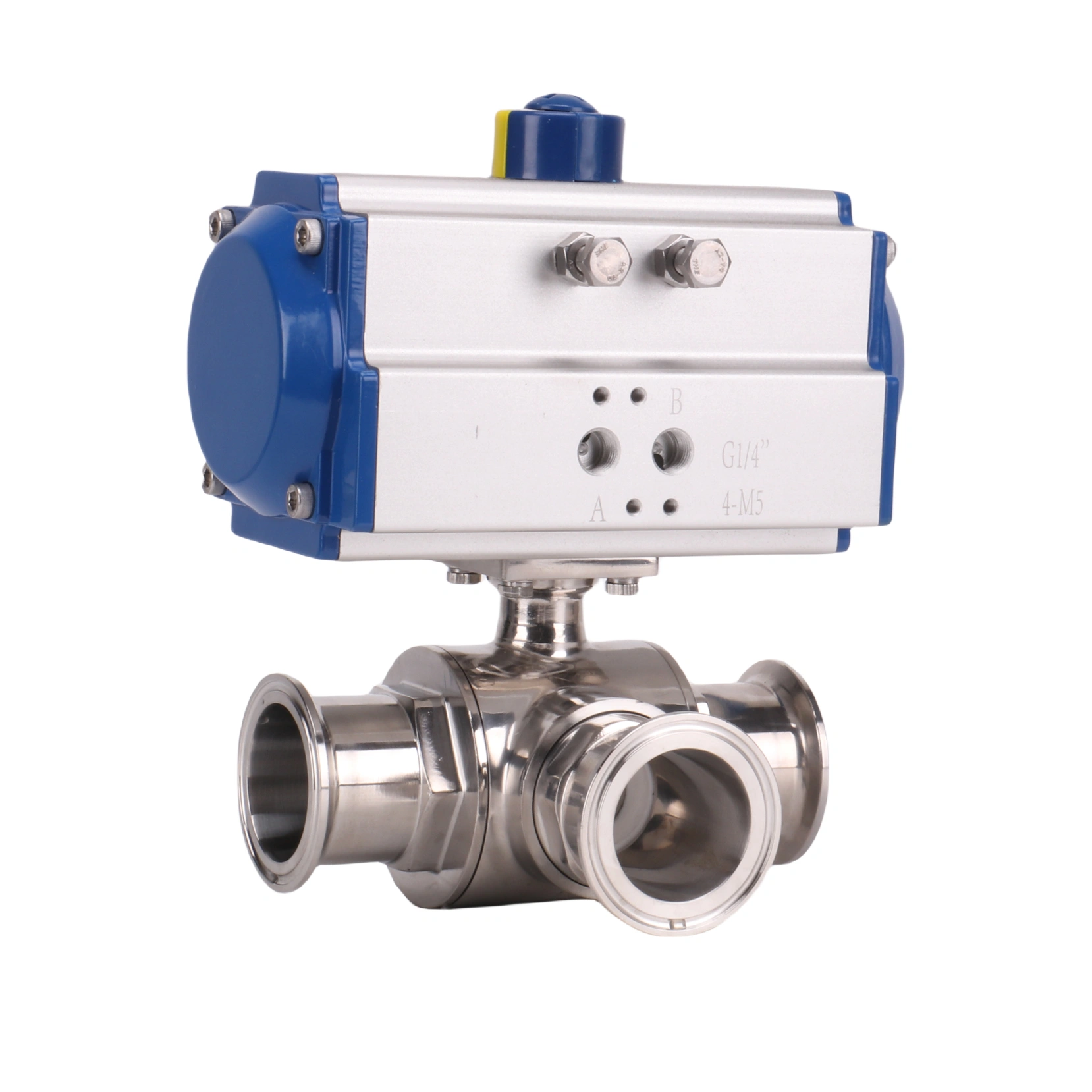 Pneumatic 3-way Ball Valve ISO ANSI Stainless Steel Reversing Valve Switching Valve