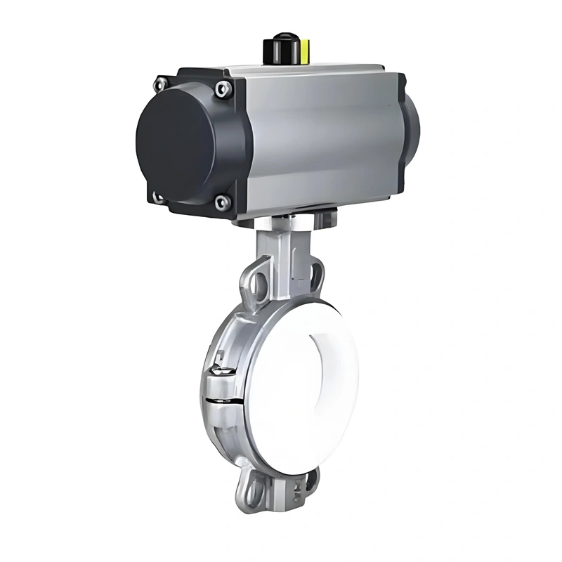 Stainless Steel Corrosion-Resistant Pneumatic Wafer Type Fluorine Lined Butterfly Valve