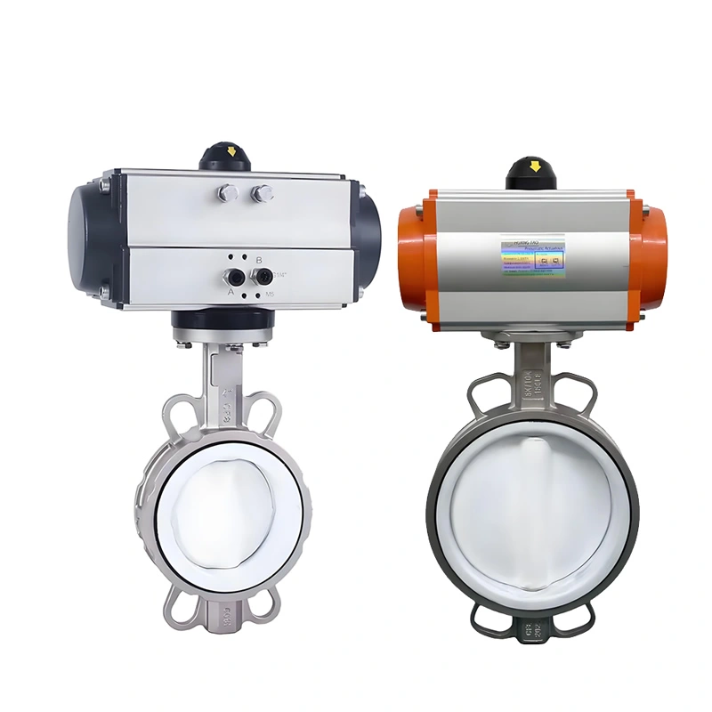Stainless Steel Corrosion-Resistant Pneumatic Wafer Type Fluorine Lined Butterfly Valve