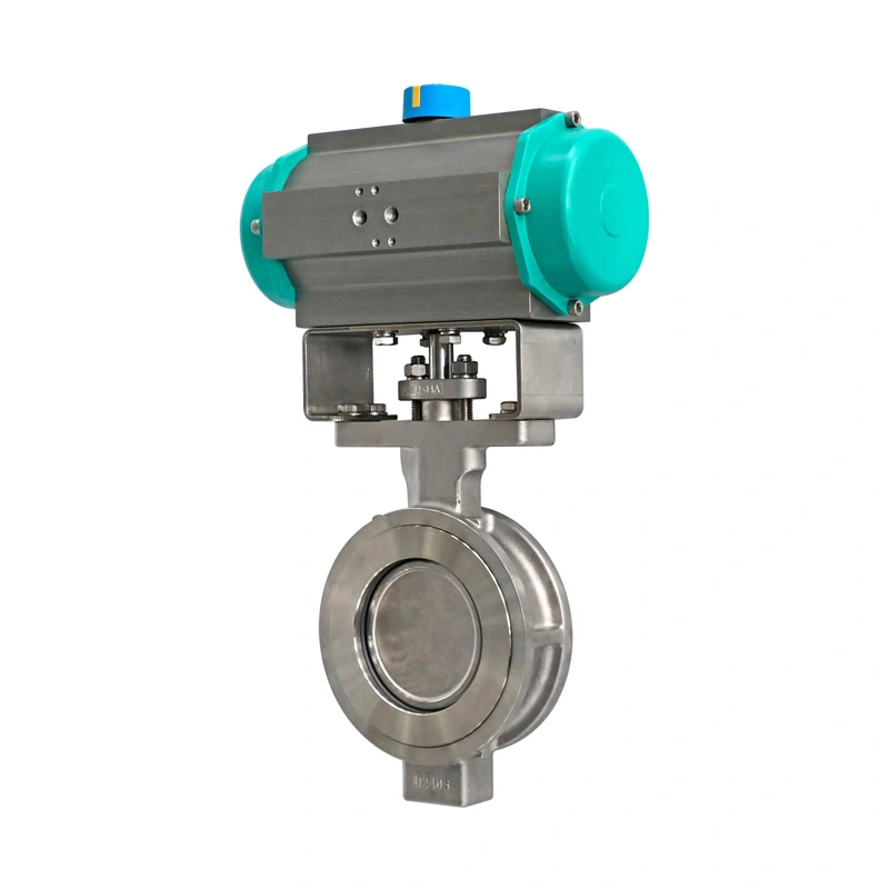 Top-Quality Stainless Steel Pneumatic Butterfly Valve with Double Offset Design in Wafer Type for Water Oil Gas with API 609